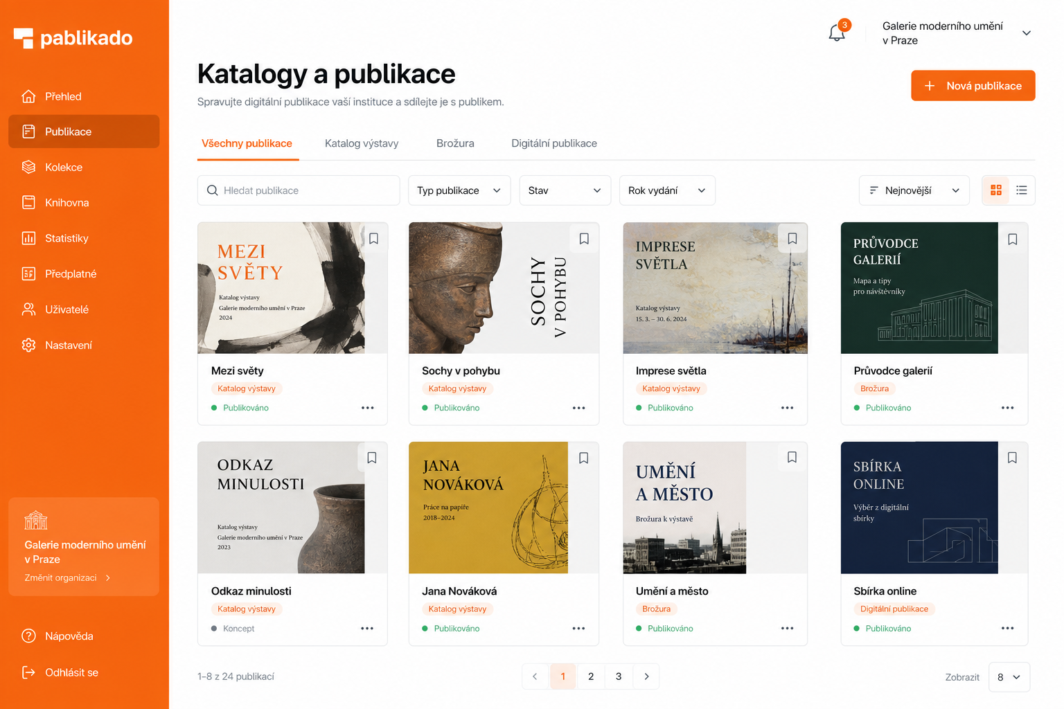 Muzeum nebo galerie zpřístupňuje digitální publikace