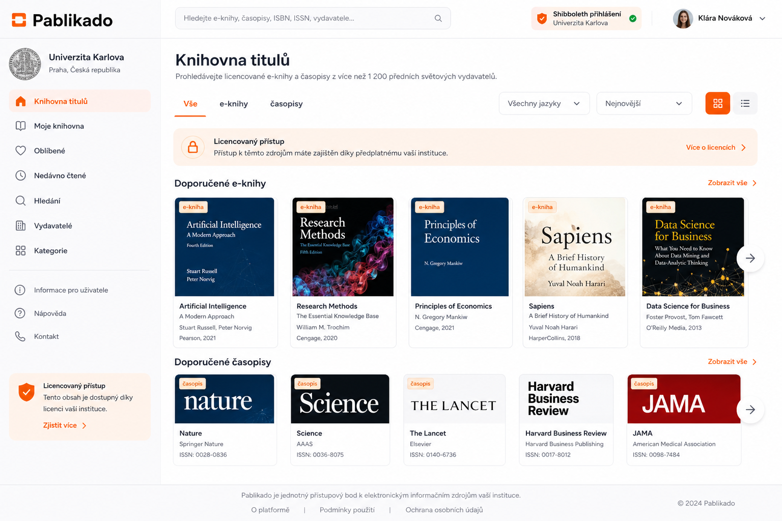 Univerzita zpřístupňuje digitální obsah studentům a pedagogům